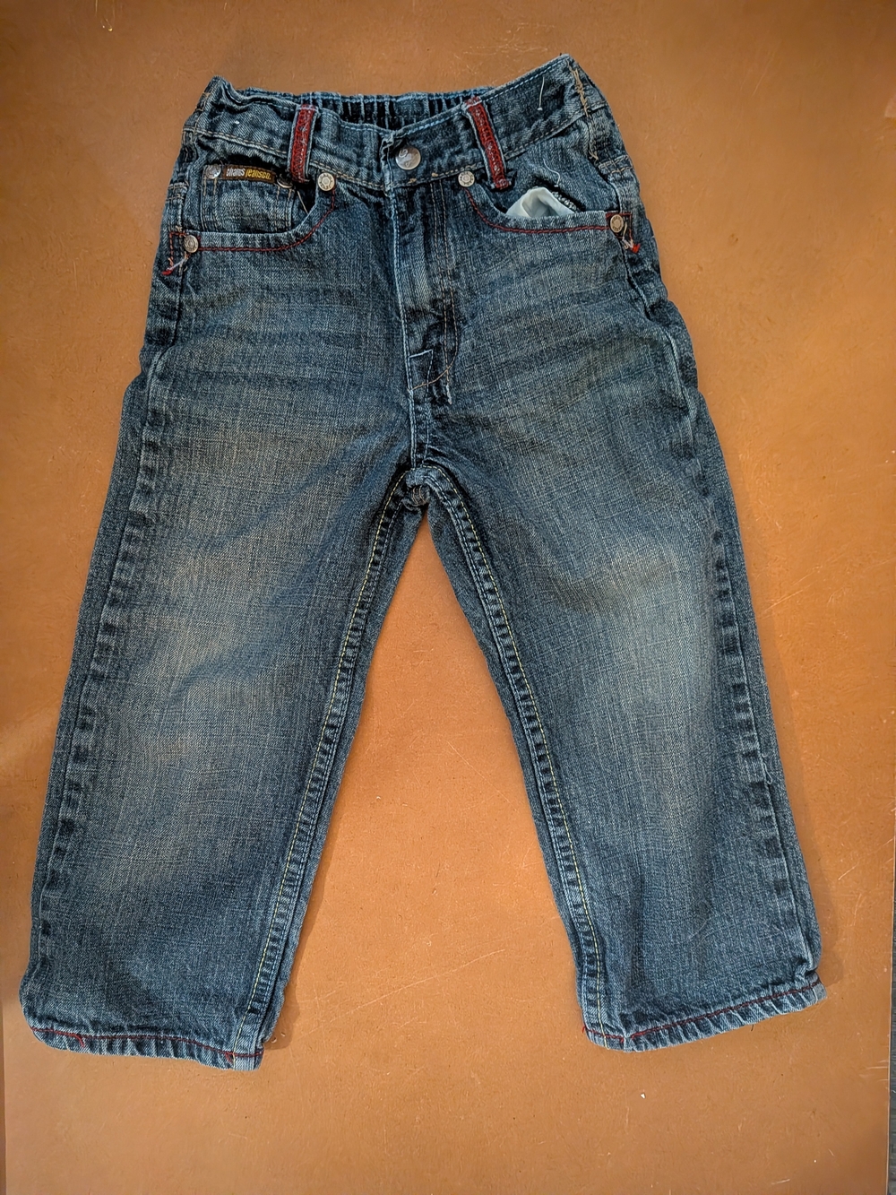 Chams Boys Dark Blue Denim Jeans with Red Accents